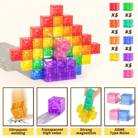 Apluses magnetic blocks with storage bag and idea booklet for organized creative play