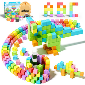 Apluses magnetic blocks with storage bag encourage organized, creative play.