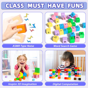 Apluses magnetic blocks with included storage bag for easy transport.