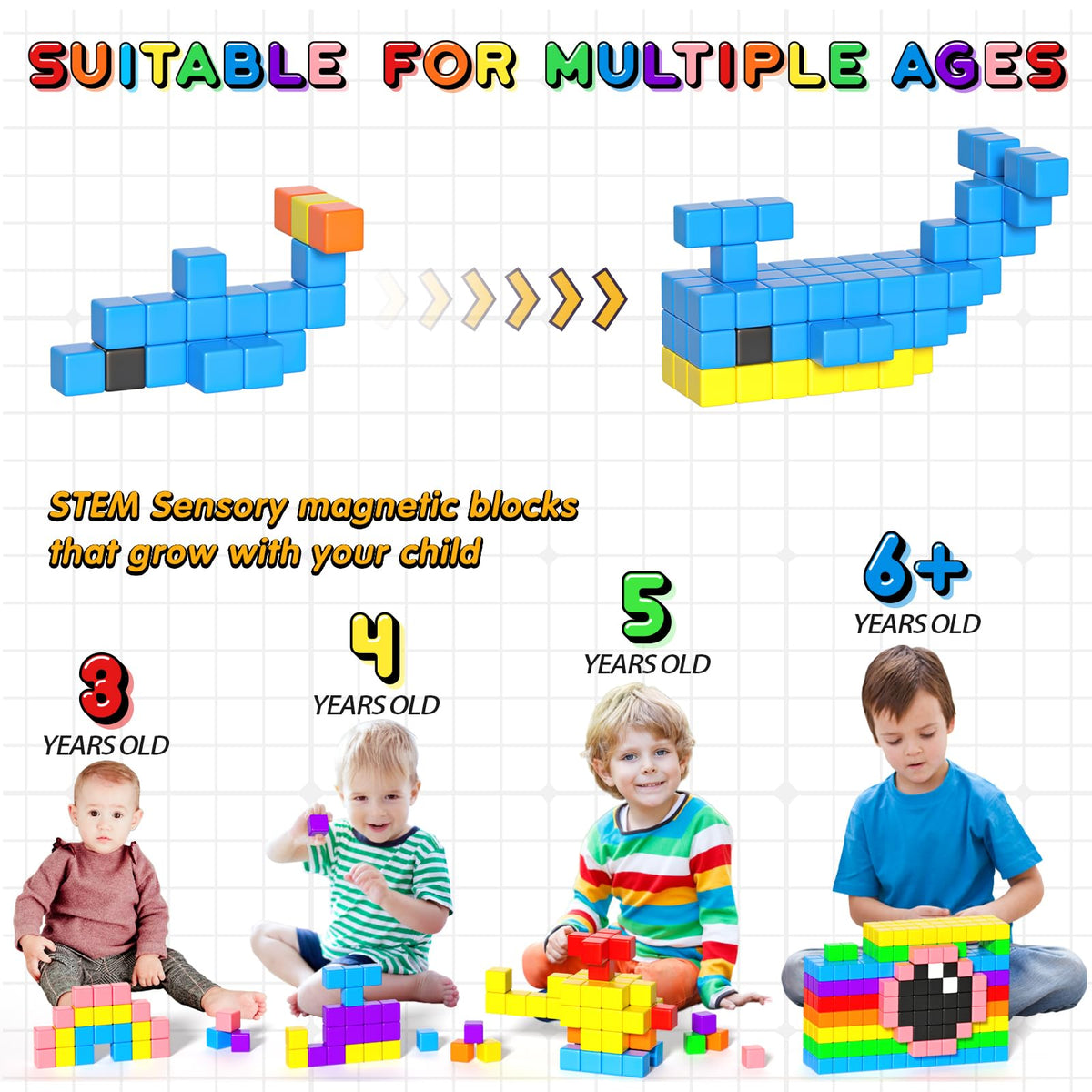 Apluses safe-design blocks with smooth edges ensure worry-free play.