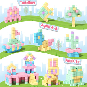 Apluses STEM-friendly magnetic blocks promoting spatial thinking and fine motor skills.