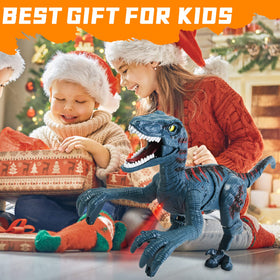 APOBATK blue Jurassic velociraptor with realistic design.