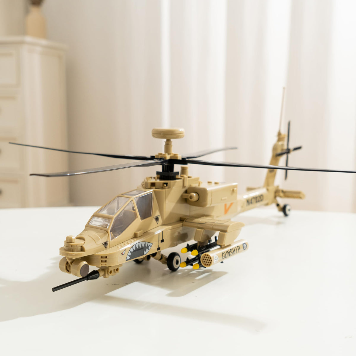 Apostrophe Games AH-64 Apache rotor detail highlighting precise engineering and realism.