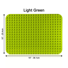 Apostrophe Games base plate on a flat surface supports organized building sessions.