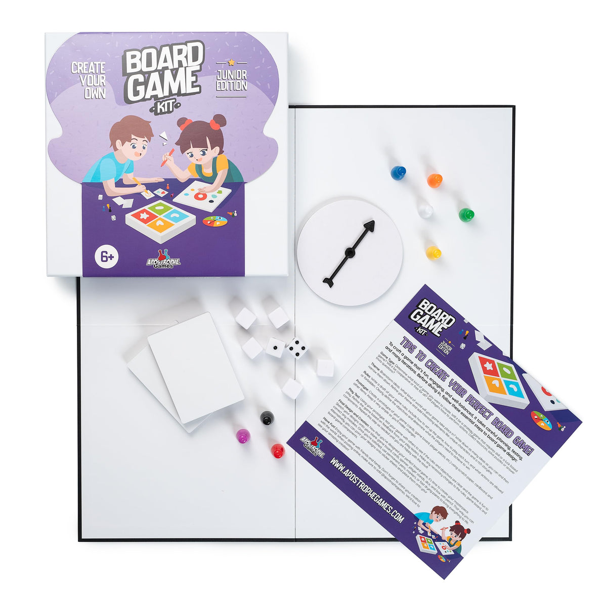 Apostrophe Games Create Your Own Board Game Kit blank cards for quick rule-writing and ideas.
