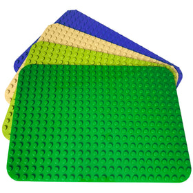 Apostrophe Games green base plate compatible with large bricks for sturdy play.