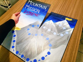 Apostrophe Games quad-fold blank board demonstrates portable design for family play or classroom tasks.