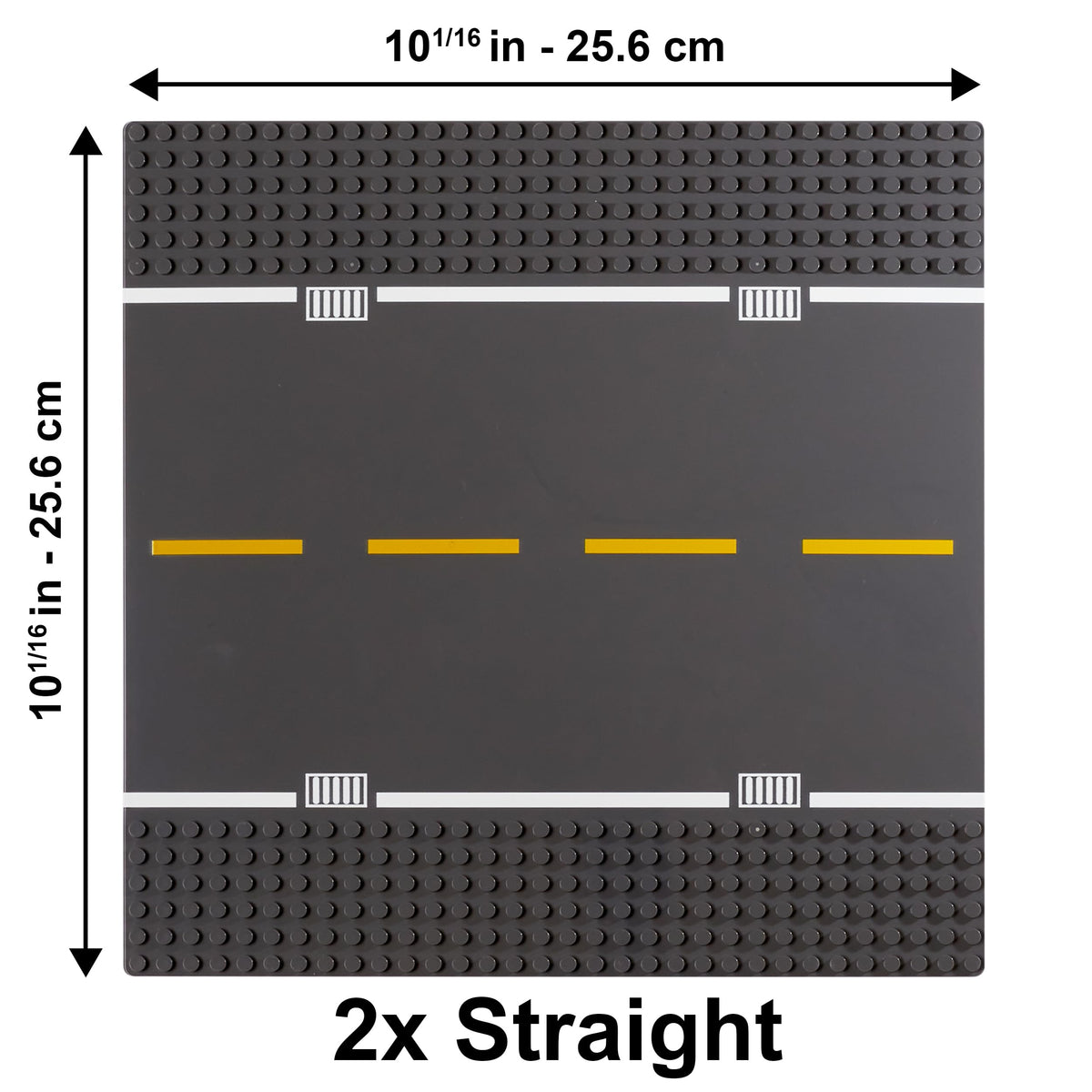Apostrophe Games road baseplate crossroad piece creates realistic junctions.