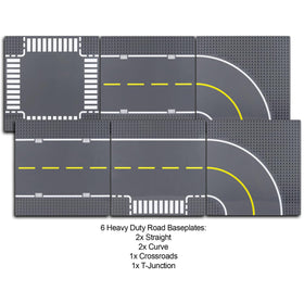 Apostrophe Games road baseplate curved piece adds smooth road routing and compatibility.