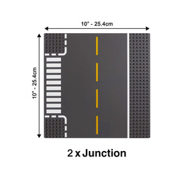 Apostrophe Games Road Base Plate Gray T-junction piece connects routes with planning flexibility.