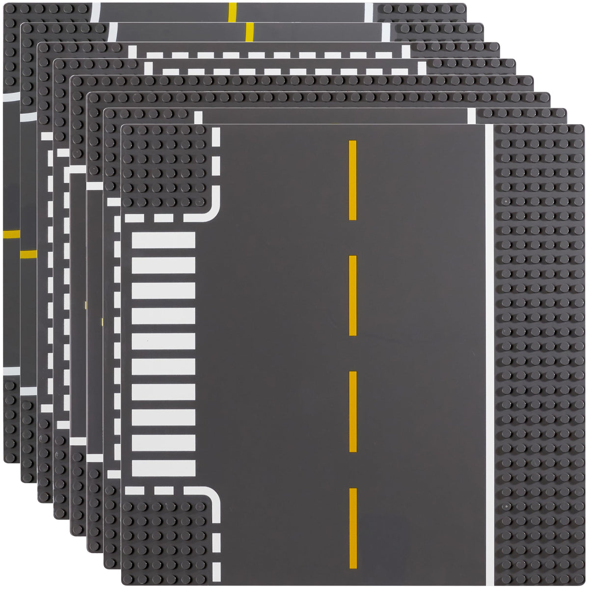 Apostrophe Games Road Base Plate Gray T-junction piece helps build scalable street networks.