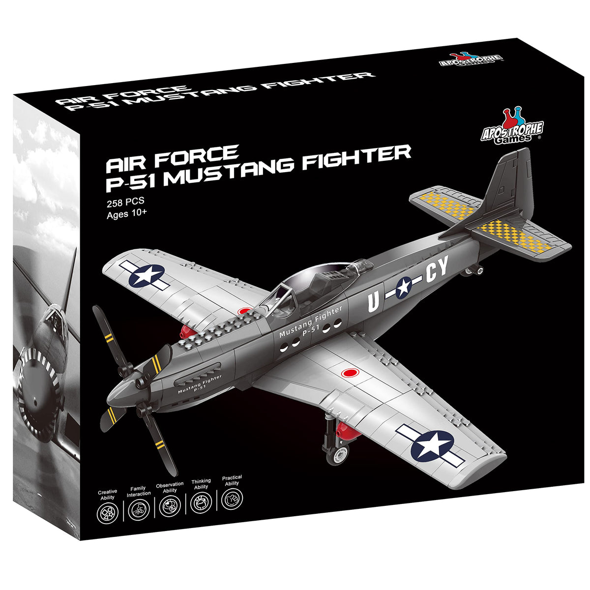 Apostrophe Games P-51 Mustang assembled model for display and creativity