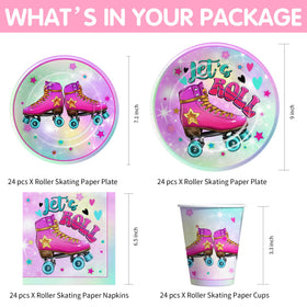 APOWBLS roller skating dessert plates showcase vibrant accents for tasty treats.