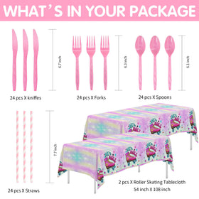 APOWBLS roller skating napkins help tidy moments with fun design during the party.