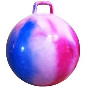 AppleRound Hippity Hoppity Hop Ball front view with handle, supports active indoor and outdoor play