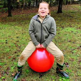 Plain red AppleRound ball, 50 cm diameter for versatile play.