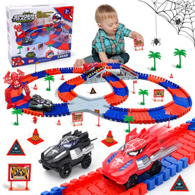 Appoft Spider Hero 212-piece adventure kit enables endless race-track designs and imaginative play.