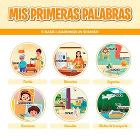 Aprende Peque bright illustrations invite exploration and word association.
