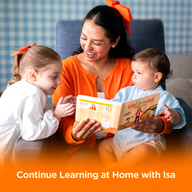 Aprende Peque family characters evoke everyday scenes for interactive storytelling.