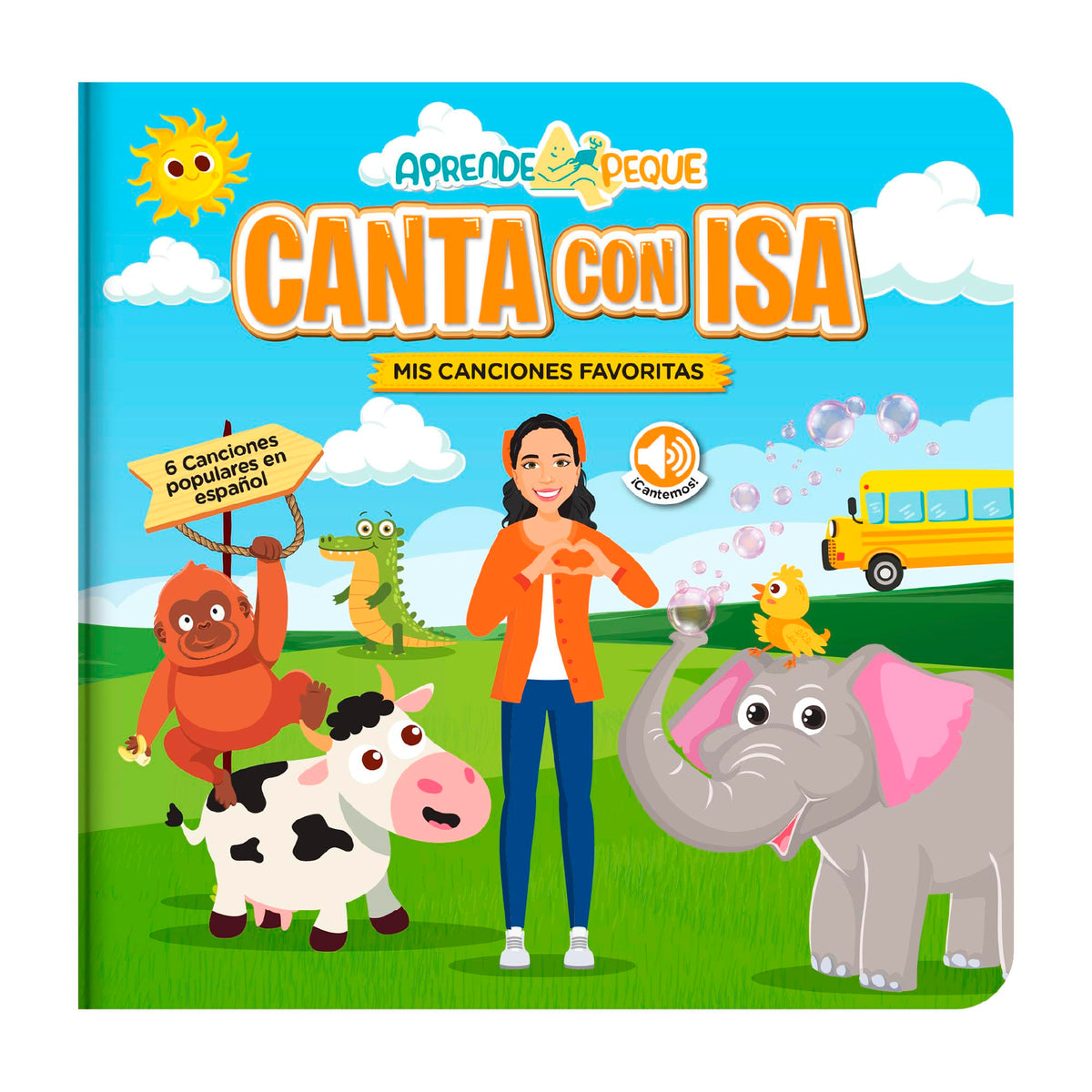 Aprende Peque Musical Sound Book with Isa cover invites early language exploration.