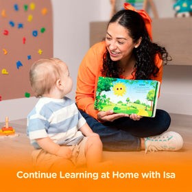 Isa pages feature interactive sound buttons with 12–20 seconds of music per page.