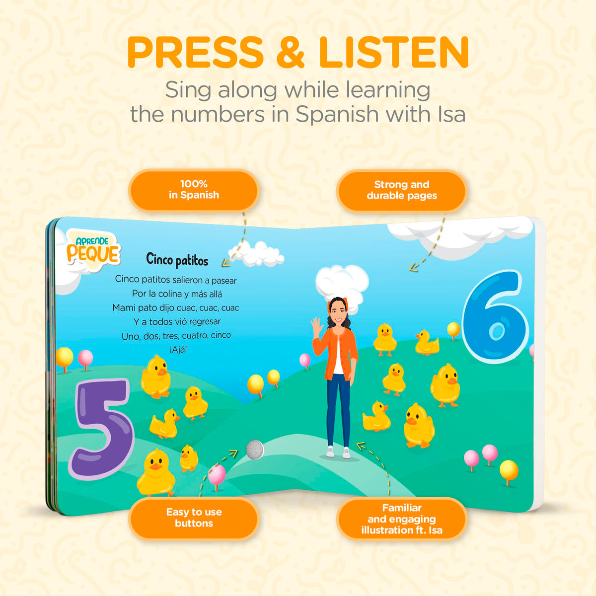 Aprende Peque Isa characters and familiar animals spark imagination.