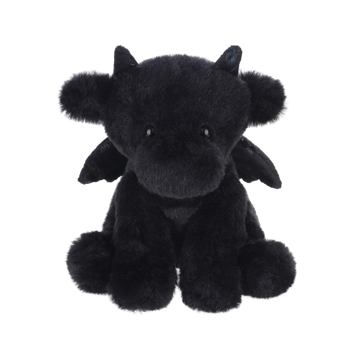 Apricot Lamb Black Dragon plush, hug-size silhouette for cozy bedtime cuddles