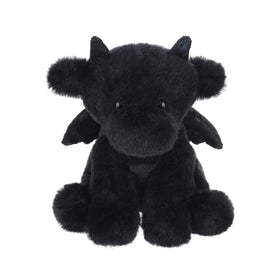 Apricot Lamb Black Dragon plush, hug-size silhouette for cozy bedtime cuddles