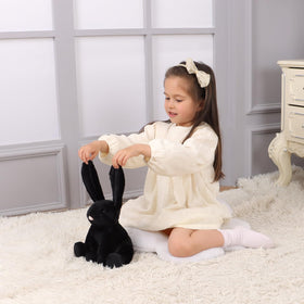 Apricot Lamb bunny easy-clean design; sun-dry after brushing.