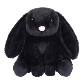 Apricot Lamb bunny with fluffy black ears, 8-inch plush for cuddling.
