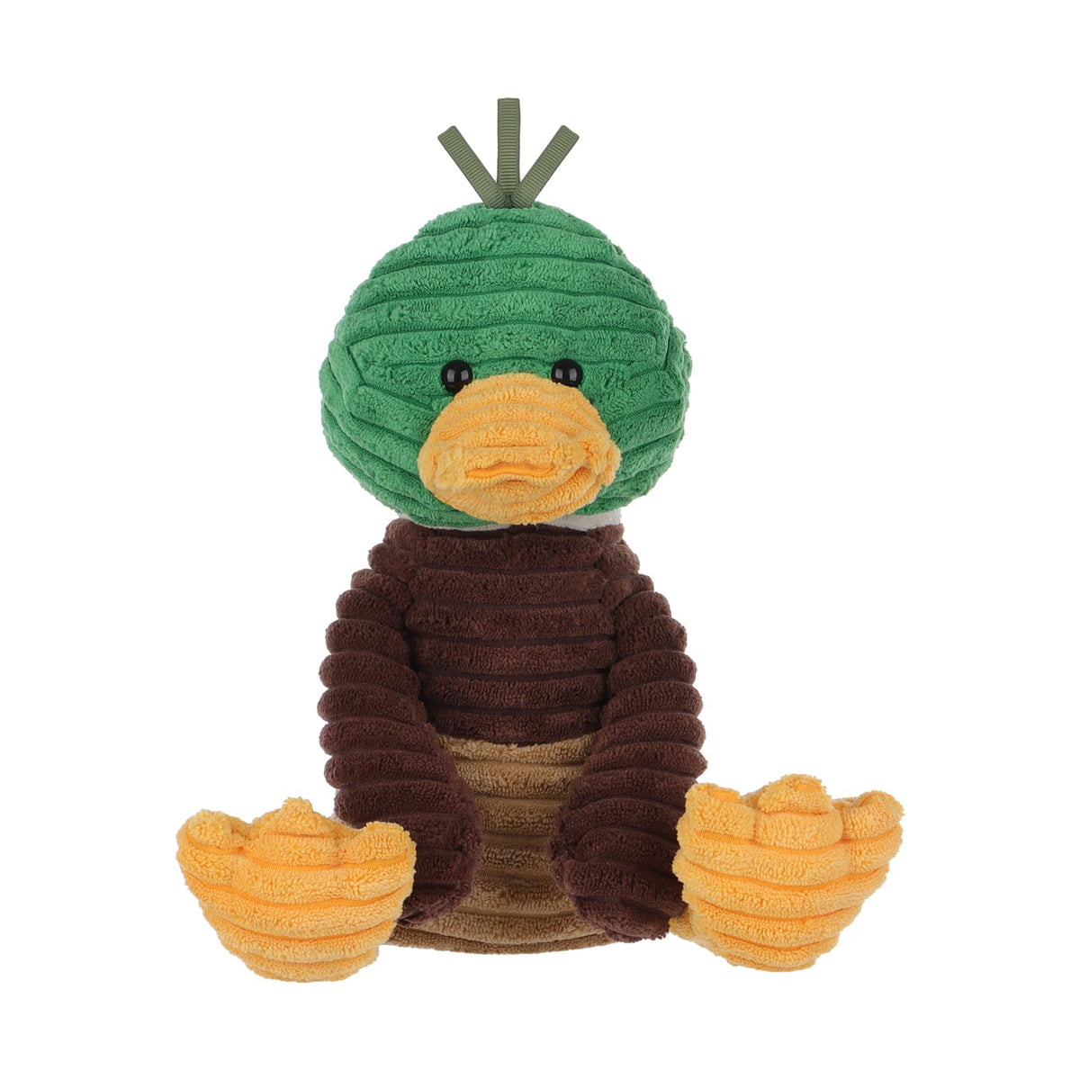 Apricot Lamb corduroy mallard duck plush — 9.9 inches, ideal for hugs and travel.