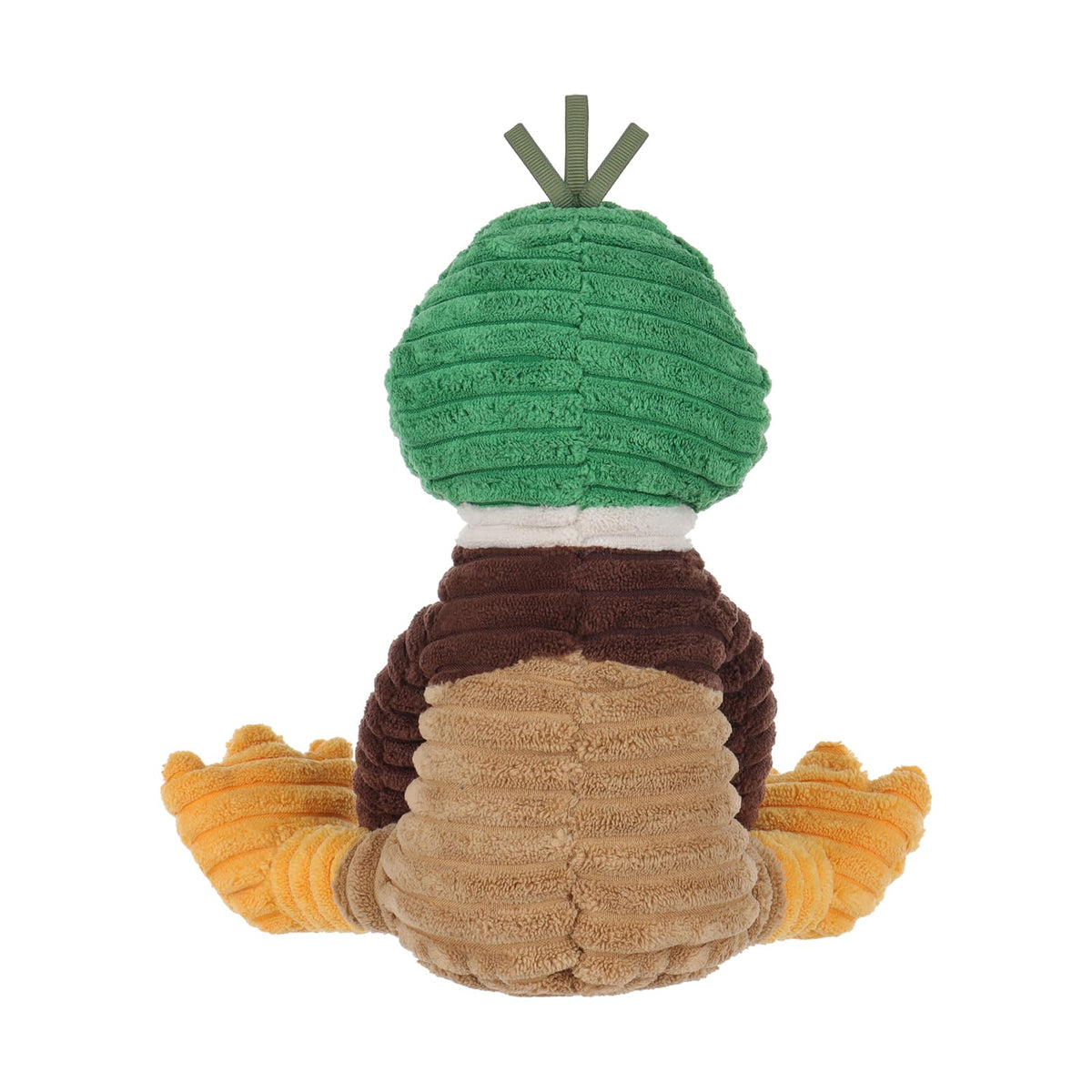 Apricot Lamb corduroy mallard duck plush — compact 9.9-inch size fits backpacks.