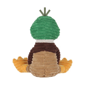 Apricot Lamb corduroy mallard duck plush — compact 9.9-inch size fits backpacks.