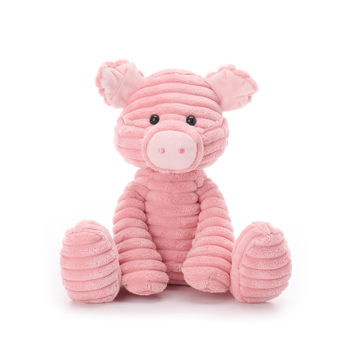 Apricot Lamb corduroy pig 9in full view, ideal for gentle hugs and decor.