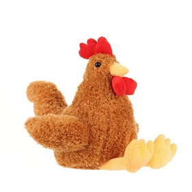 Apricot Lamb Ginger Rooster plush front view, soft cuddle toy for kids