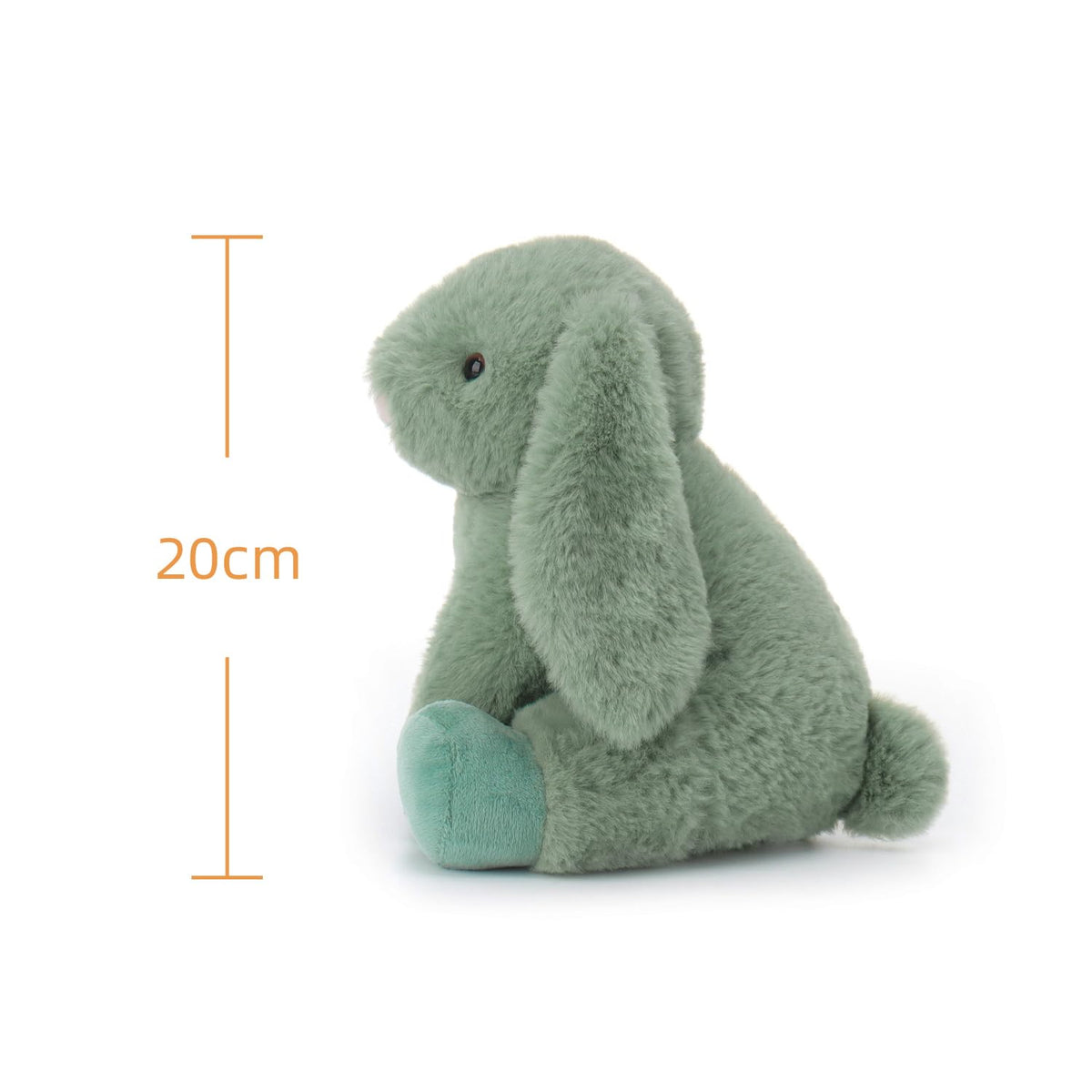 Apricot Lamb Green Bunny eight-inch plush offers comforting presence at night.