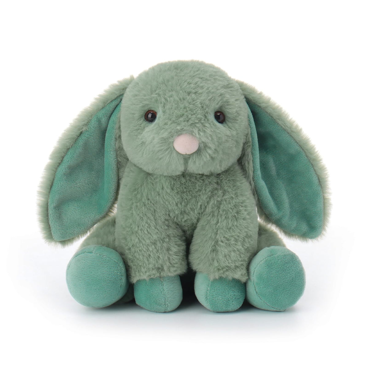 Apricot Lamb Green Bunny 8-inch plush ideal for bedtime snuggles.