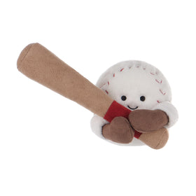 Apricot Lamb Happy Baseball front view plush, soft and cuddly for kids.