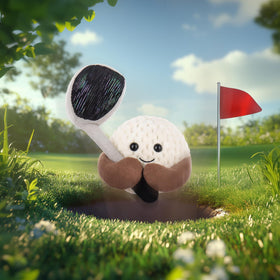 Apricot Lamb Happy Golf 5-inch size ideal for hugs and travel.