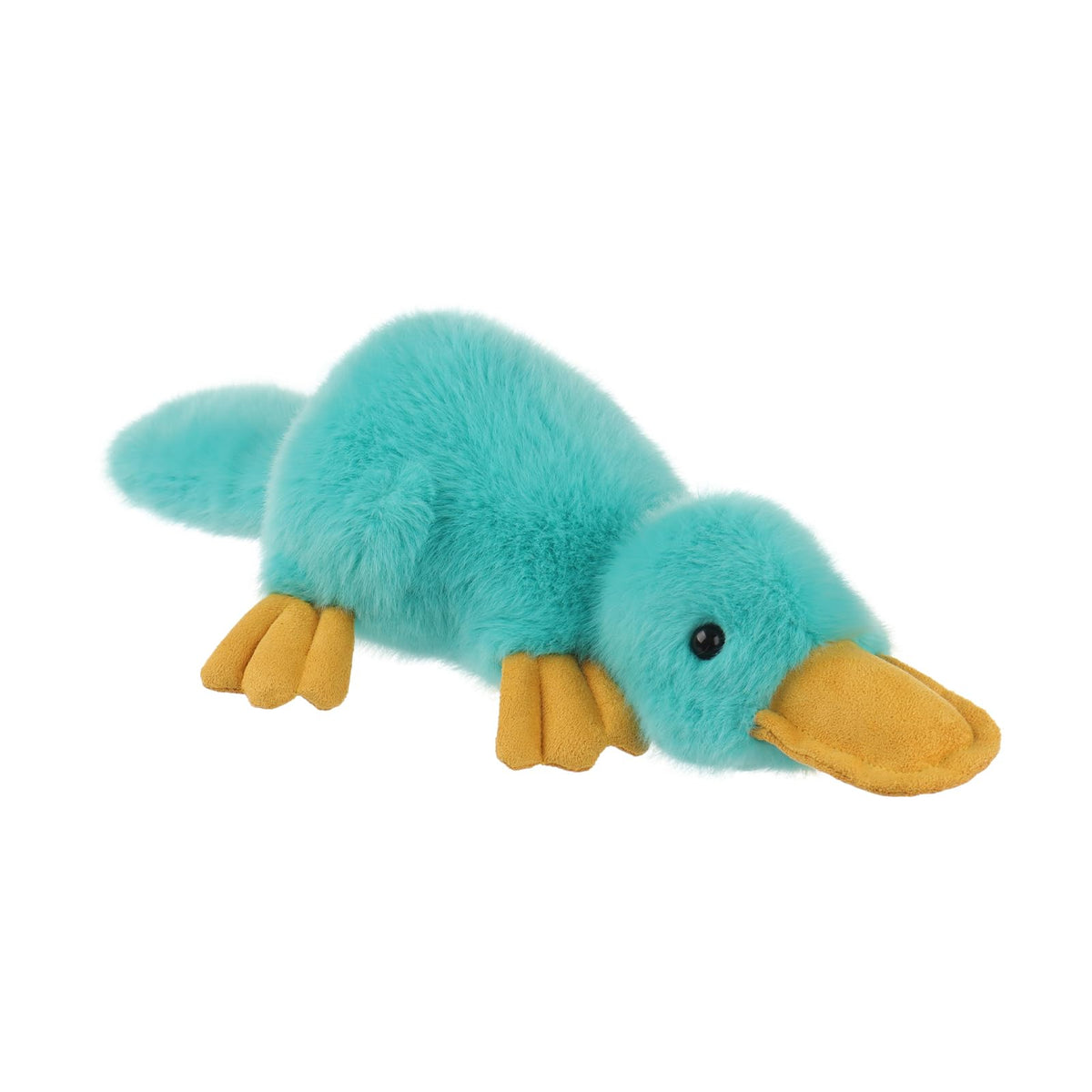 Apricot Lamb Happy Platypus plush blue front view, ideal for comforting kids during naps.