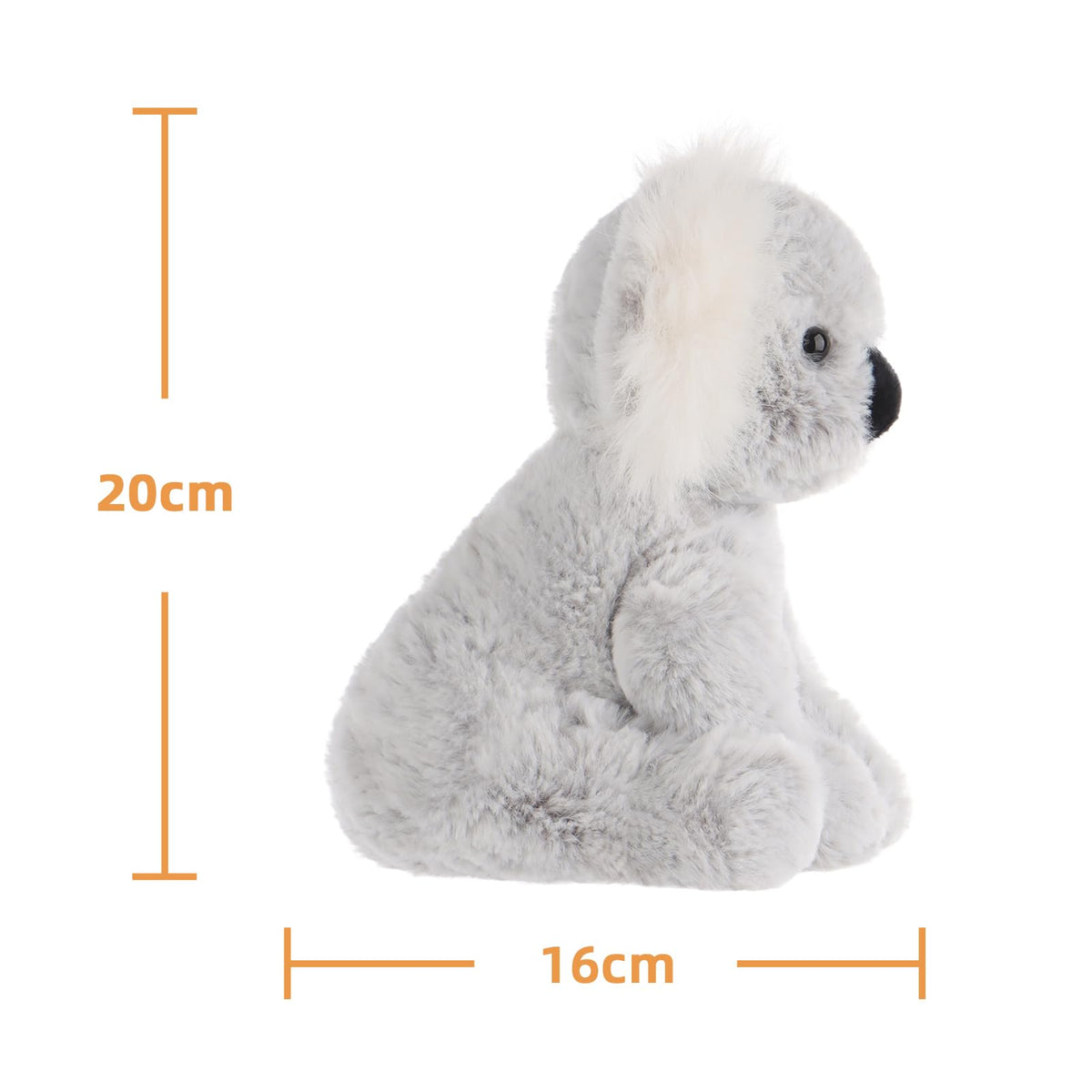 Soft gray koala plush from Apricot Lamb, great for baby gifts.