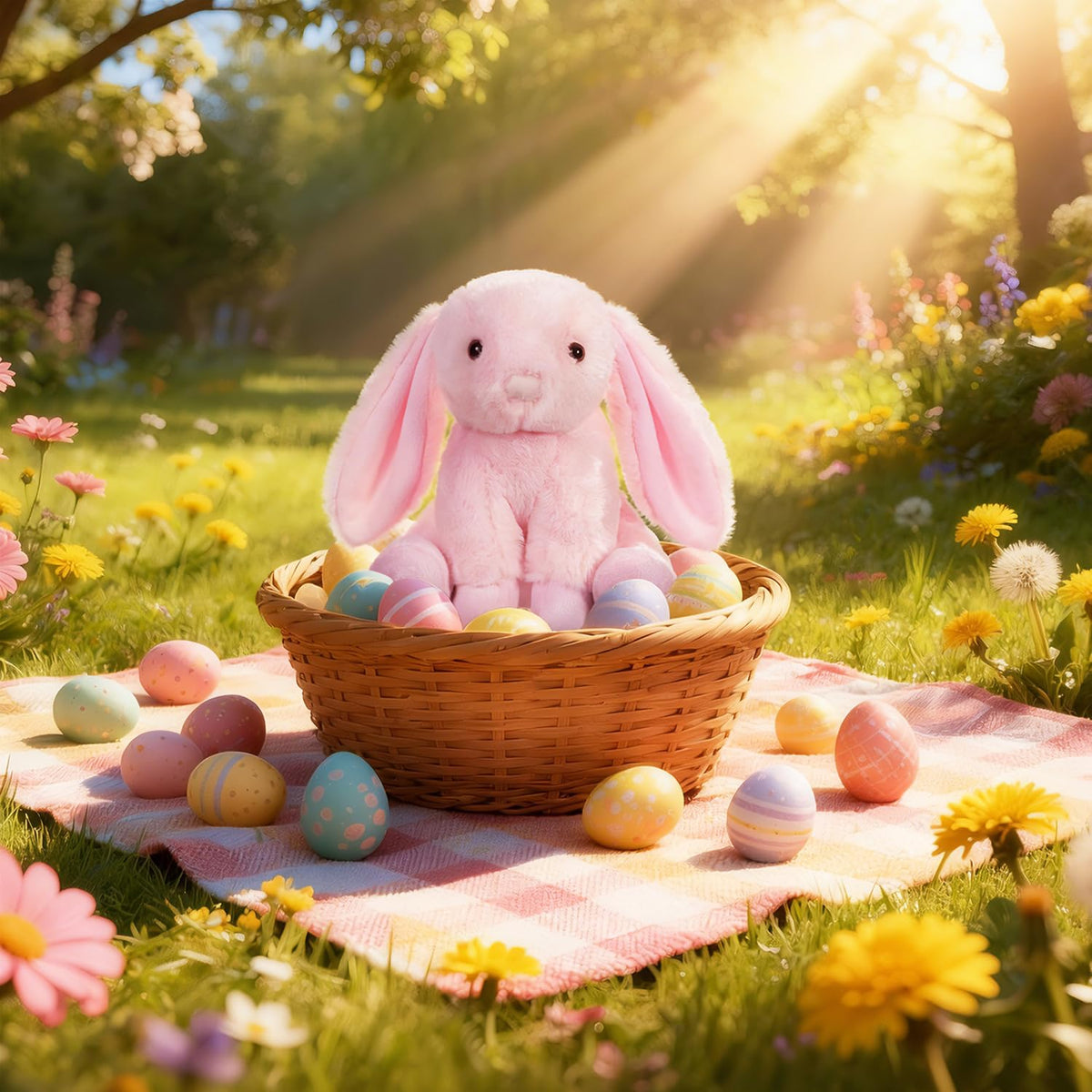 Apricot Lamb pink bunny fluffy fur ideal for comforting hugs.
