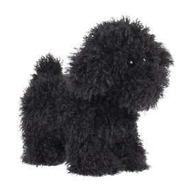 Apricot Lamb plush black poodle, 8-3 inches, ideal for hugging and playtime.