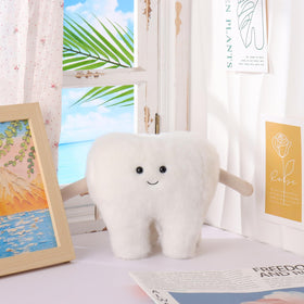 Apricot Lamb plush tooth fabric detail highlights premium materials for gentle play.