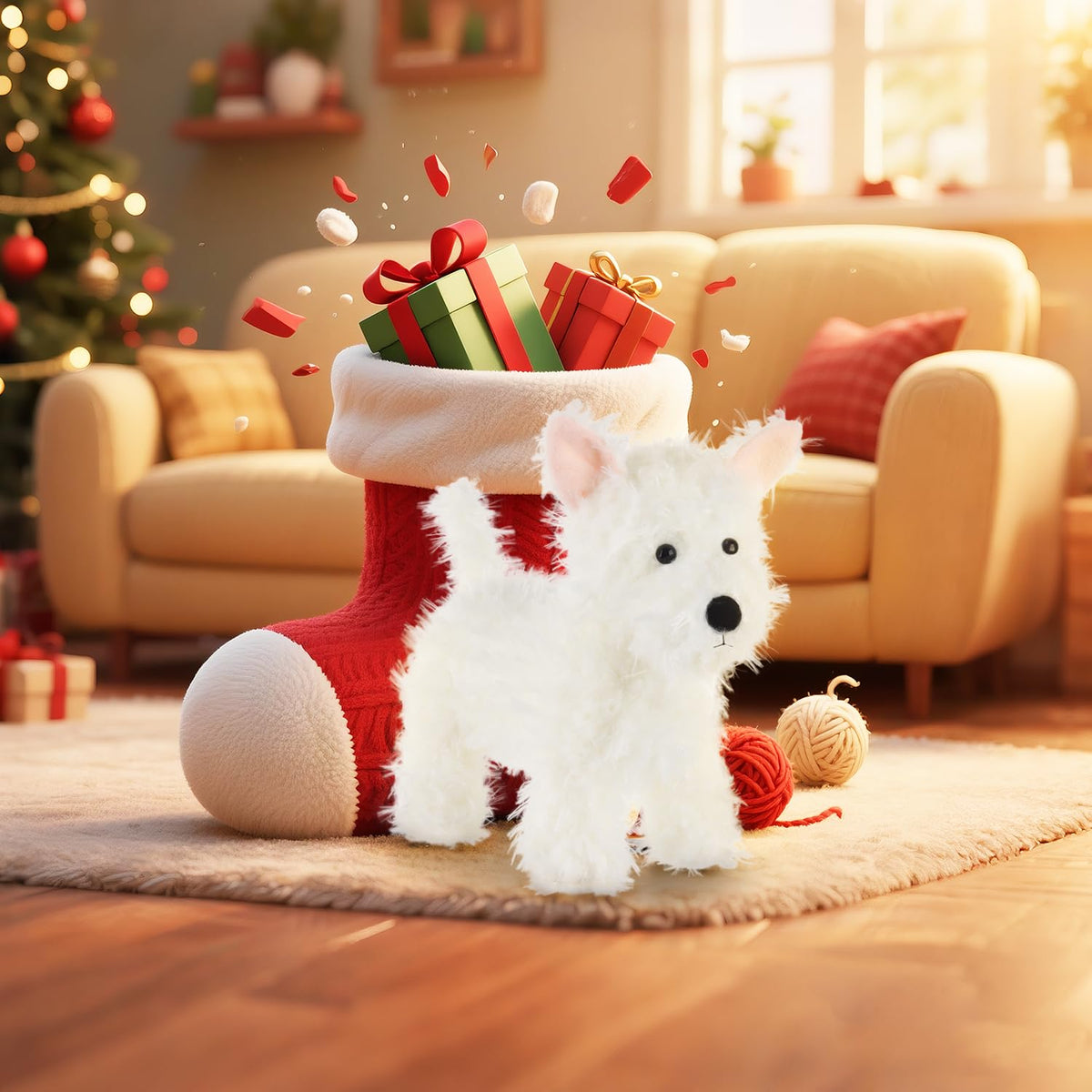 Apricot Lamb soft fluffy plush material enhances gentle hugs and kid-friendly snuggle moments.