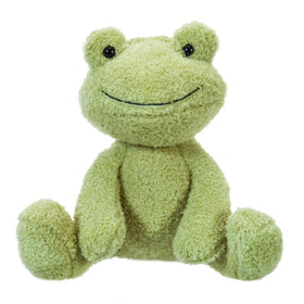 Apricot Lamb velvet frog plush 12in, a cozy hug buddy for naps and travel.