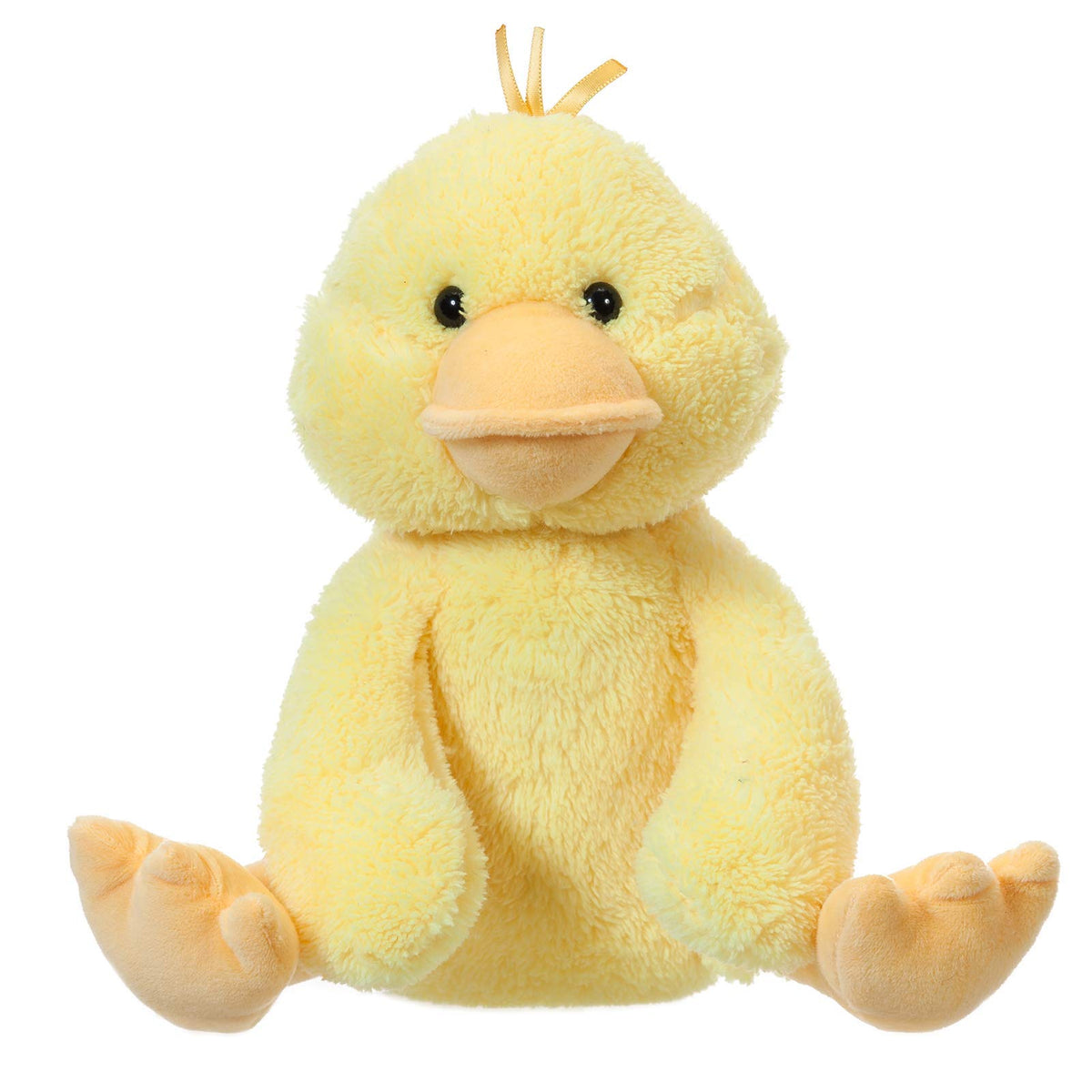 Apricot Lamb yellow duck plush, 12-inch cuddle buddy for bedtime and playtime.