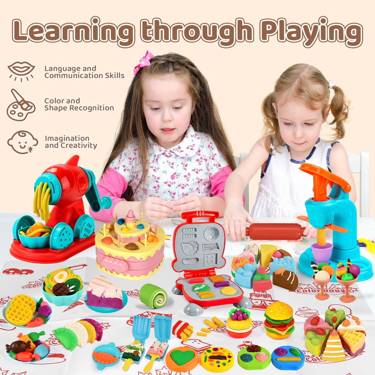 Aprilwolf colorful accessories highlight color recognition during play.