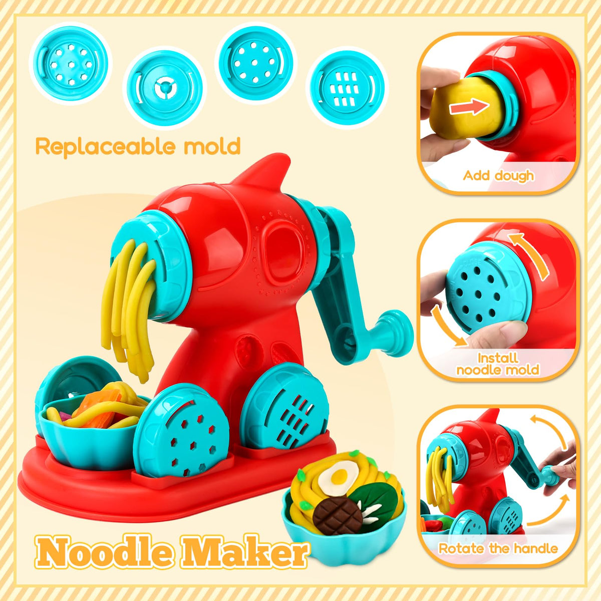 Aprilwolf dough set ice cream machine encourages cooperative play and sensory exploration
