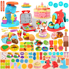 Aprilwolf 70 PCS dough set ice cream machine boosts pretend play and creativity.